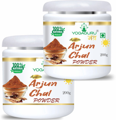YOGAGURU MANTR Arjun ki Chaal Powder, Arjuna Bark, Arjun Chal Tree Chhal (200G) SET2(2 x 200 g)
