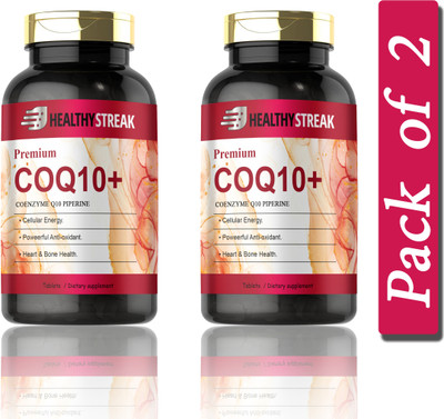 Healthy Streak 120mg Coenzyme Q10 Tablets with Piperine (D192)(2 x 60 Tablets)