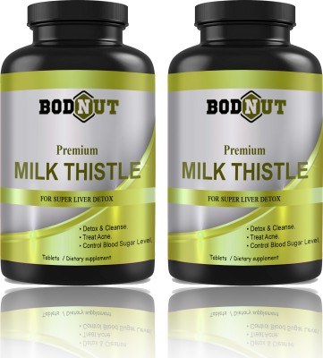 Bodnut Milk thistle for liver support and liver detox Tablets (G259)(2 x 60 Tablets)