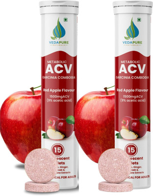Vedapure Apple Cider Vinegar With Garcinia, Pomegranate extracts(2 x 15 Tablets)
