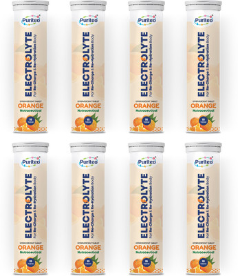 puriteo ELECTROLYTE EFFERVESCENT TABLET ORANGE 08(8 x 15 Tablets)