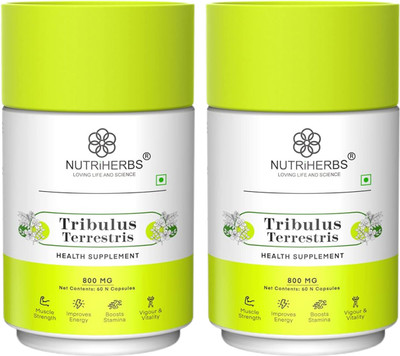 Nutriherbs Gokshura for Boost Stamina, Power & Vitality(2 x 60 Capsules)