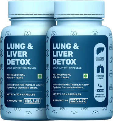 What's Up Wellness Lung & Liver Detox Capsules for Liver Health and Clear Lungs(2 x 30 Capsules)