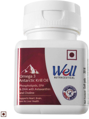 Well Omega 3 Antarctic Krill Oil Supports Heart, Brain, Joint & Liver Health(30 No)