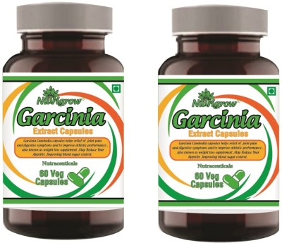 NUTRIGROW Garcinia Cambodia,Weight Management,Improves Digestion 60 pack of 2 capsules.(2 x 60 Capsules)
