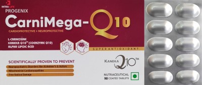 Progenix CARNIMEGA COENZYME Q10 FOR HEART,BRAIN,LUNGS,SKIN,DIABETES & CANCER PROTECTION(90 Tablets)