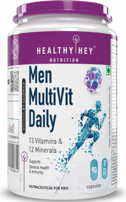 HealthyHey Nutrition MultiVitamin for Men - Multi-Vit Daily - 13 Vitamins(212 mg)