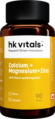 hk vitals Calcium Magnesium & Zinc | With Vitamin D3, Calcium Supplement(90 Tablets)
