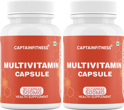 CaptainFitness Multivitamin | Daily Wellness - Nutritional Support | Multivitamin capsule(2 x 30 Capsules)