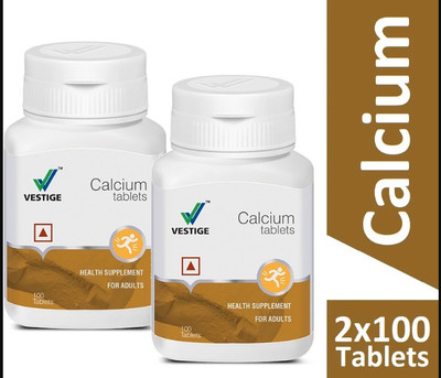 Vestige Calcium Helps in the maintenance and development of healthy bones |(2 x 100 Tablets)