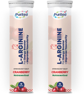 puriteo L - ARGININE EFFERVESCENT CRANBERRY| Increases Blood Flow(2 x 15 Tablets)