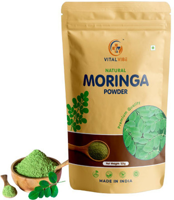 VITAL VIBE Moringa Leaf Powder | Superfood for Immunity, Organic, No Additives(125 g)