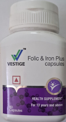 Vestige Folic & Iron Plus (PACK OF 2)(2 x 60 Capsules)