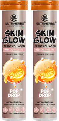 Nutriherbs Skin Glow L-Glutathione Effervescent Tablet with Vitamin C & E - Orange(2 x 15 Tablets)