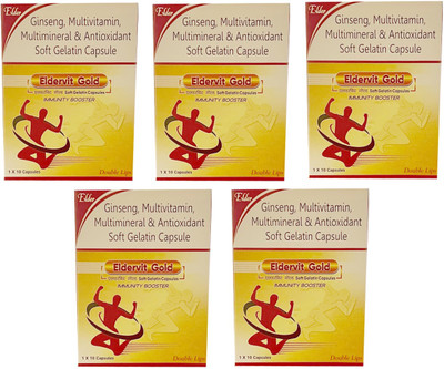 DOUBLE LIPS Eldervit Gold MULTIVITAMIN & MULTIMINERAL ANTIOXIDANT GELATIN CAP(5x10)(50 Capsules)