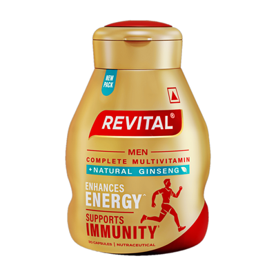 Revital H Multivitamin For Men With Natural Ginseng, 10 Vitamins & 9 Minerals(30 Capsules)