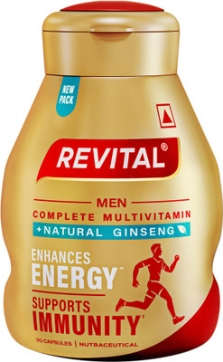 Revital H Multivitamin For Men With Natural Ginseng, 10 Vitamins & 9 Minerals(30 Capsules)