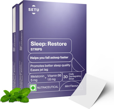 SETU Sleep Restore Melatonin 5mg-Orally Dissolving 30 Strips(2 x 30 No)