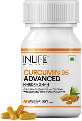 INLIFE Curcumin C3 Complex 500 mg Turmeric with BioPerine-60 Veg Capsules(60 No)