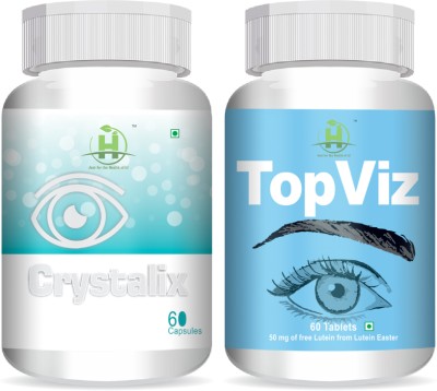 Healthy Nutrition Crystalix & Topviz Complete Eye Health Formula to Maintain Healthy Eyes(2 x 60 Capsules)
