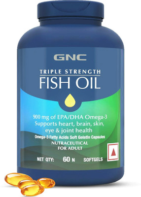GNC Triple Strength Fish Oil - 1500 mg with 900 mg of EPA/DHA Omega 3s(60 No)