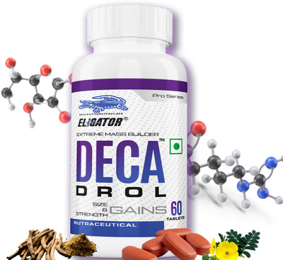 Eligator Deca Drol Extreme Mass Builder Supplement Muscle Gain Pre/Post workout Stamina(60 Tablets)