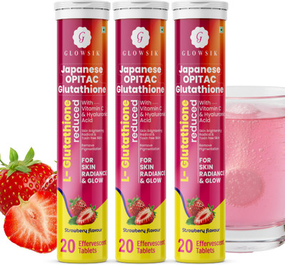 G GLOWSIK -600mg Japanese Opitac Glutathione Effervescent Tablet, Acne Free , Glowing Skin(60 Tablets)