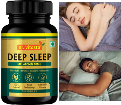 Dr Vitasta Deep Sllep,Sleeping Capsule to Improve Sleep quality with Melatonin(50 Capsules)