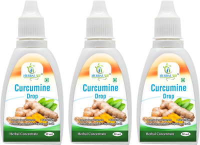 Herbal Yug Curcumin Drop Turmeric with BioPerine Good for Skin and Joint Pains(3 x 30 ml)