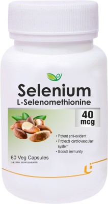 BIOTREX NUTRACEUTICALS Selenium 40mcg With Grape Seed 50mg|L-selenomethionine |Thyroid, Heart Health(60 Capsules)