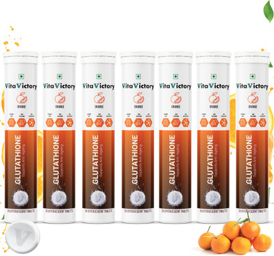 Vita Victory L-Glutathione Tablets 500mg with Vitamin C for Hyperpigmentation & Skin Glow(7 x 15 Tablets)