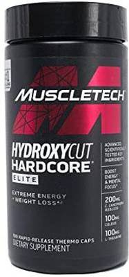 PROMPT NUTRITION Muscletech Hydroxycut Elite Fat Burner Capsules With Mrp Tag.