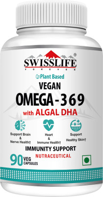 SWISSLIFE FOREVER Vegan Omega 369 For Heart and Immune Health | Barin & Skin Support(90 Capsules)