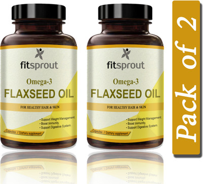 Fitsprout Flaxseed extract Capsules Omega 3 (D196)(2 x 60 Capsules)