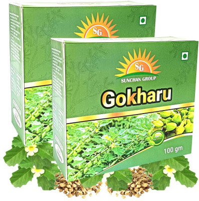 Sunchan Group Gokharu Gokshura Gokhru Tribulus terrestris Sabut whole Gokharu 200 Gm Pack of 2(2 x 100 g)
