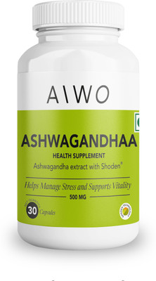Aiwo Ashwagandhaa 500mg | Ashwagandha Extract with Shoden(30 No)