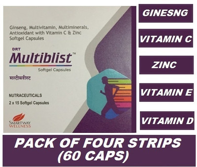 Drt SMART WELLENESS MULTIBLIST MULTIVITAMIN HEALTH SUPPLEMENT CAPS(4 x 15 Capsules)