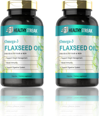 Healthy Streak Flaxseed extract Capsules Omega 3 (D243)(2 x 60 Capsules)