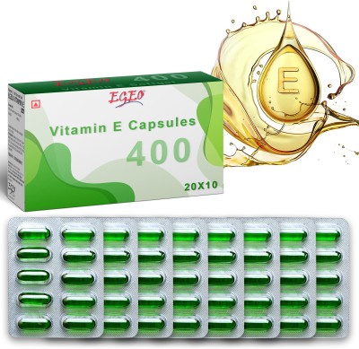 EGEO Vitamin E Capsules for Face and Hair, Pimple Glowing Skin & Hair Care(8 x 10 Capsules)