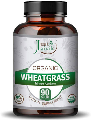 Just Jaivik Organic Wheatgrass Tablets As Dietary Supplements - 750 mg(90 Tablets)