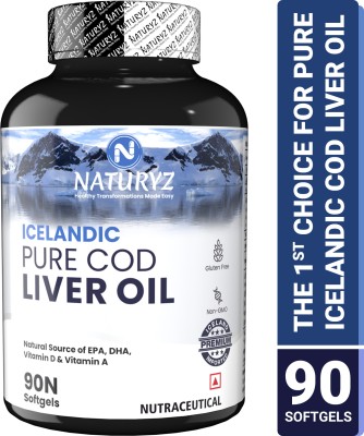 NATURYZ Icelandic Pure COD Liver Fish Oil capsules with Omega 3 and Vitamins A & D(90 Capsules)