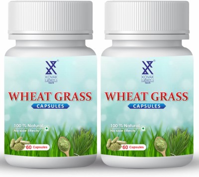 XOVAK PHARMTECH Wheat Grass Capsule | Aids Digestion, Improves Liver Health, Boosts Immunity(2 x 60 Capsules)