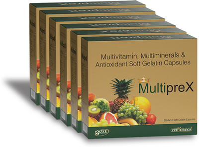 Multiprex Multivitamin & Multimineral Capsules Boost Overall Wellness-Pack of 06(6 x 10 Capsules)