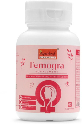 AYURLEAF HERBALS Femogra Extract Capsules 340mg | Vitality & Wellness Support for Women(60 Capsules)
