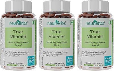 Neuherbs Multivitamin | True Vitamin For Men And Women With Antioxidant & Herbs Blend(3 x 30 Tablets)