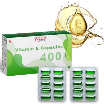 EGEO Vitamin E Capsules for Face and Hair, Pimple Glowing Skin & Hair Care(2 x 10 Capsules)