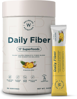 Wellbeing Nutrition Organic Daily Fiber For Weight loss & Blood Sugar Control Pina Colada Flavor(240 g)