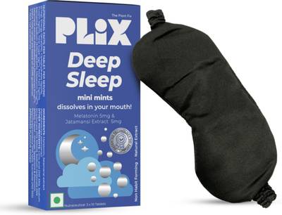 Plix Deep Sleep 30 Melatonin Mini Mints with Eye Mask