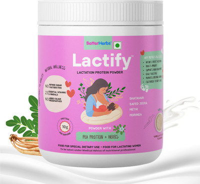 better herbs Lactify Lactation Protein Powder for Milk Supply Boost | Vanilla Flavour(325 g)