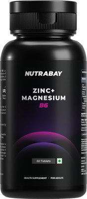 Nutrabay Pro Zinc Magnesium with Vitamin B6 (ZMA), Restful Sleep, Relief Stress & Anxiety(60 Tablets)